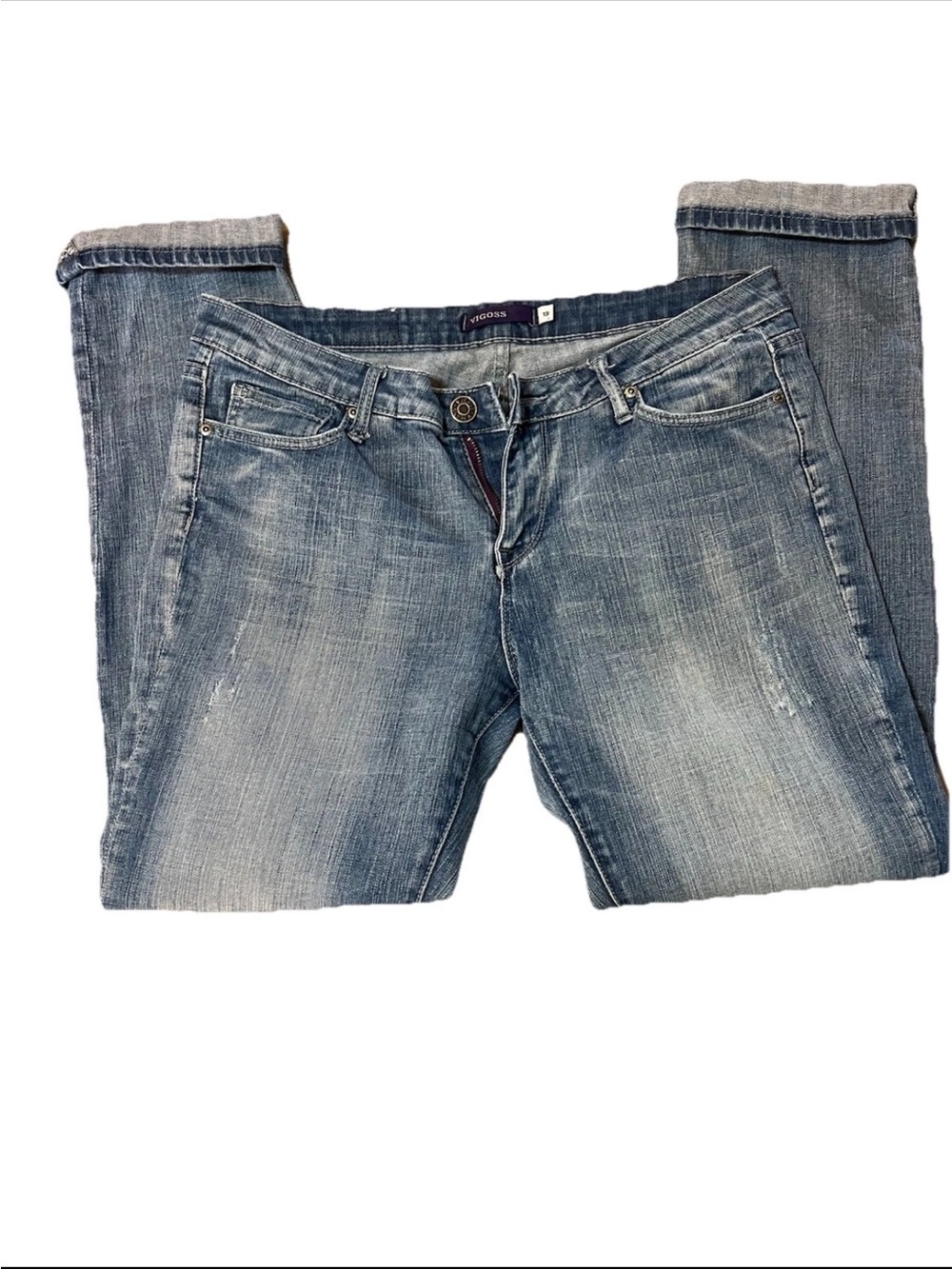 Vigoss Straight Leg Stretch Women's Light wash Jeans Size 13 Boho Western
